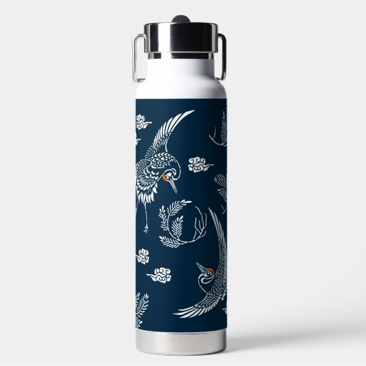 Japanese Crane Couple Waterfles (Voorkant)