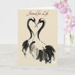Japanese Crane Love Greeting Card Kaart