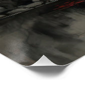 Japanese Crane Pagoda Red Sun Poster Zen Oriental (Hoek)