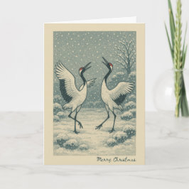 Japanese Cranes - Christmas Card Feestdagen Kaart