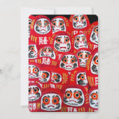 Japanese Daruma Dolls New Years Eve Party Kaart (Achterkant)