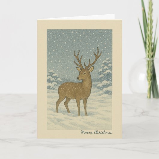 Japanese Deer - Christmas Card Kaart (Voorkant)