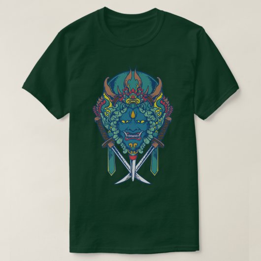 Japanese Demon Mask Oni Samurai Mask Demon (2) T-shirt (Design voorkant)
