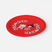 Japanese Doll - Kokeshi and Maneki Neko Cat Papieren Bordje (Gekanteld)