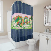 JAPANESE DRAGON BLUE Shower Curtain Douchegordijn (In situ)