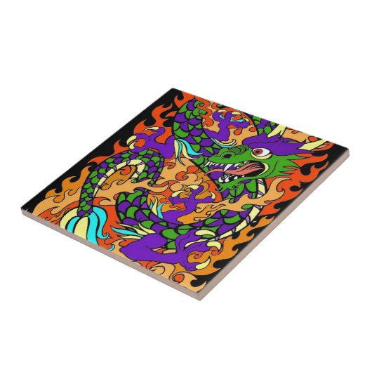 JAPANESE DRAGON DESIGN TEGELTJE (Zijkant)