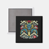 Japanese Dragon Face Clouds Anime Mannen Wome Magneet (Voorkant / Achterkant)