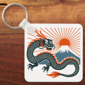 Japanese Dragon & Rising Sun Keychain (Voorkant)