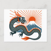 Japanese Dragon & Rising Sun postcard Briefkaart (Voorkant)