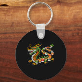 Japanese Dragon Sushi Funny Japanese Food Art Men  Sleutelhanger (Voorkant)