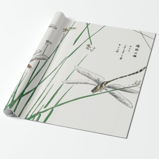JAPANESE DRAGON VLIEGT omslagpapier Cadeaupapier (Uitgerold)