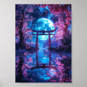 Japanese Enchanted Moonlit Torii Poster (Voorkant)