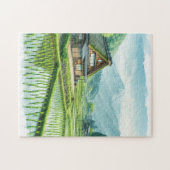 Japanese Farmhouse and Rice Fields – Rural Puzzle Legpuzzel (Horizontaal)