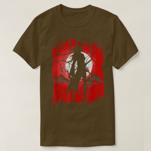 Japanese Female Samurai Shadow Girl, Samurai  (2) T-shirt (Design voorkant)
