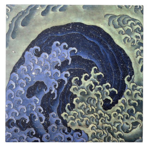  Japanese Female Wave beroemd gemaakt door Hokusai Tegeltje