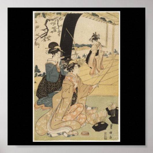 Japanese Females practicing archery c. 1798 Poster (Voorkant)