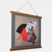 Japanese Five Fans, Hokusai, Ukiyoe Hangend Wandkleed (Gebogen)