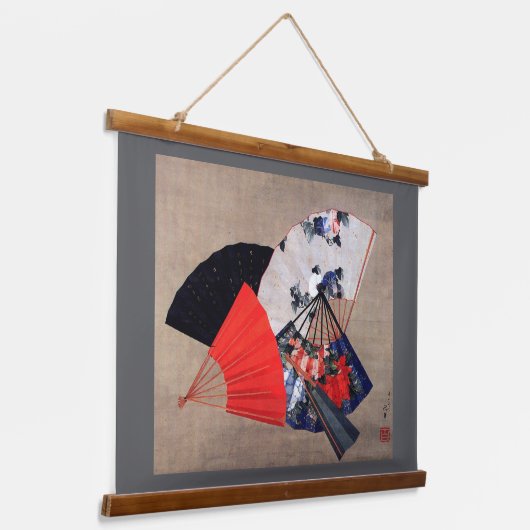 Japanese Five Fans, Hokusai, Ukiyoe Hangend Wandkleed (Gebogen)
