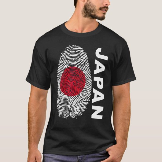 Japanese flag as fingerprint motif t-shirt (Voorkant)