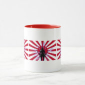Japanese Flag & Rising Sun Samurai Warrior Mok (Midden)
