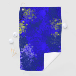 Japanese floral blue patterns golfhanddoek