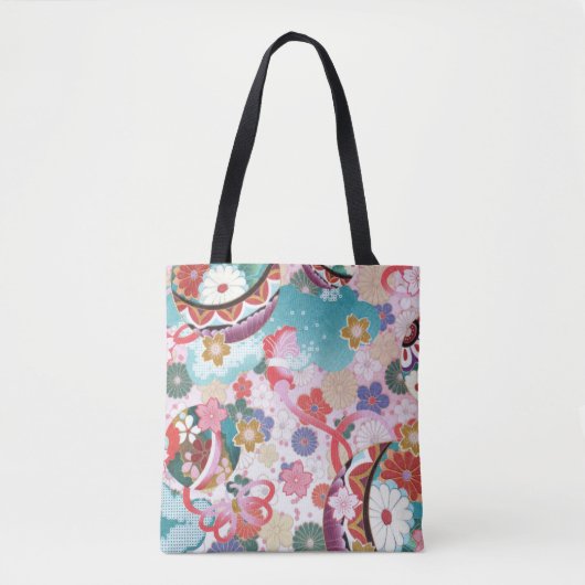 Japanese Floral Pattern Canvas tas (Voorkant)