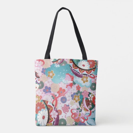 Japanese Floral Pattern Canvas tas (Achterkant)