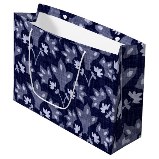 JAPANESE FLORAL PATTERN CUSTOM GIFT BAG GROOT CADEAUZAKJE (Voorkant Gekanteld)
