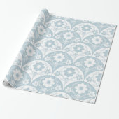Japanese Floral Pattern in Soft Blue and White Cadeaupapier (Uitgerold)