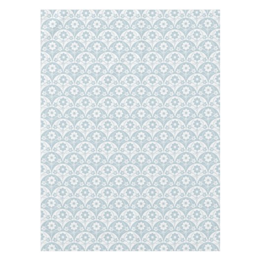 Japanese Floral Pattern in Soft Blue and White Tafelkleed (Voorkant)