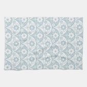 Japanese Floral Pattern in Soft Blue and White Theedoek (Horizontaal)