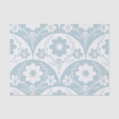 Japanese Floral Pattern in Soft Blue and White Tissuepapier (Voorkant)