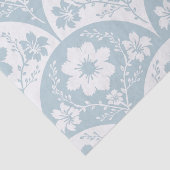 Japanese Floral Pattern in Soft Blue and White Tissuepapier (Detail)
