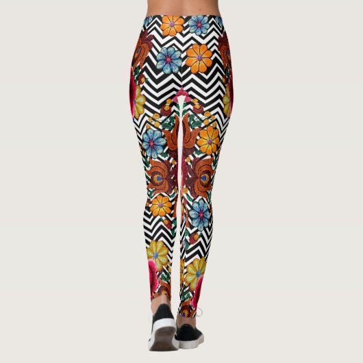 Japanese Floral Pattern  Leggings (Achterkant)