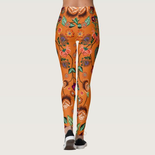 Japanese Floral Pattern  Leggings (Achterkant)