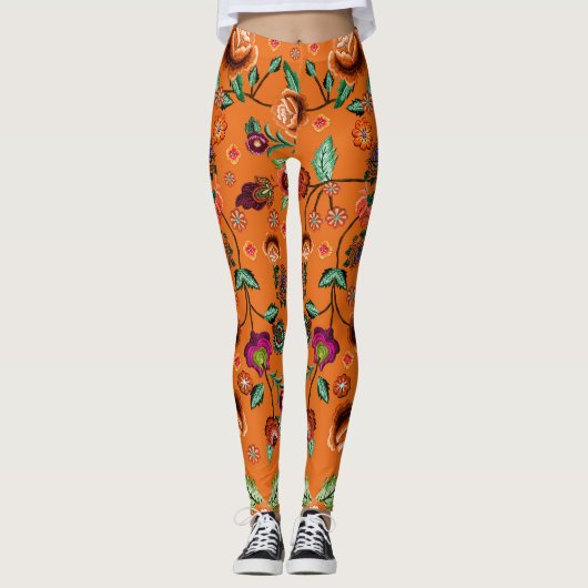 Japanese Floral Pattern  Leggings (Voorkant)