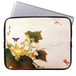 JAPANESE FLORAL PRINT DRAGON FLY Electronics Bag Laptop Sleeve