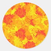Japanese floral red patterns ronde sticker (Voorkant)