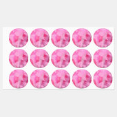 Japanese flowers pink patterns labels (Vel)
