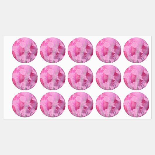 Japanese flowers pink patterns labels (Vel)