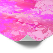 Japanese flowers pink patterns poster (Hoek)