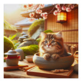 Japanese fluffy brown tabby cat perfect poster (Voorkant)
