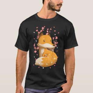Japanese Fox Cherry Blossoms Tree Sakura Schattige T-shirt