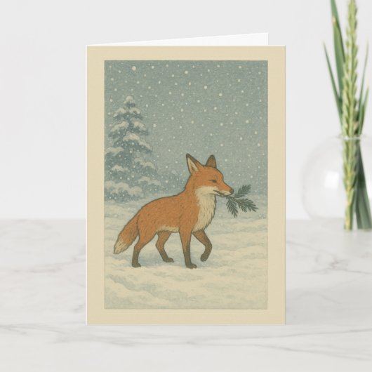 Japanese Fox - Christmas Card Feestdagen Kaart (Voorkant)