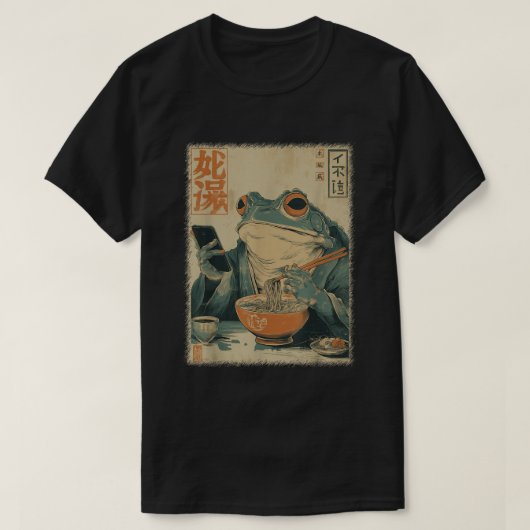 Japanese Frog Ramen Art Funny Ukiyo-e Shirt (Design voorkant)