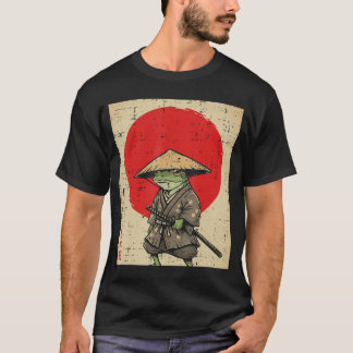 Japanese Frog Samurai Katana Sun Kimono Art Men Wo T-shirt