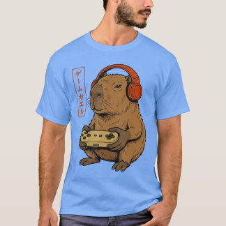 Japanese Gamer Capybara Art Men Women Boys Funny G T-shirt