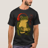 Japanese Gamer Frog Art Men Women Boys Funny Vinta T-shirt (Voorkant)