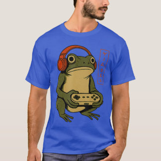 Japanese Gamer Frog Art Men Women Boys Funny Vinta T-shirt