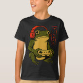 Japanese Gamer Frog Art Men Women Boys Funny Vinta T-shirt (Voorkant)